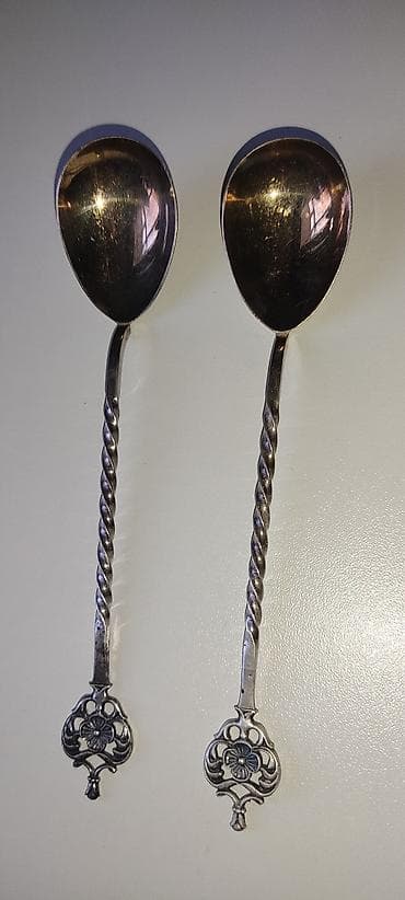 Gümüş çay qaşıqları dəsti (2 ədəd) - Material: 98 faiz tam gümüş — 8