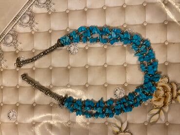 Bijuteriya dəsti – müxtəlif aksesuarlar - Boğazbağı: Türkuaz rəngli