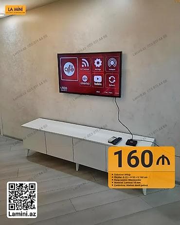 Прямой ТВ стенд, С полками, Ламинат at lalafo.az Прямой ТВ стенд, С полками, Ламинат
