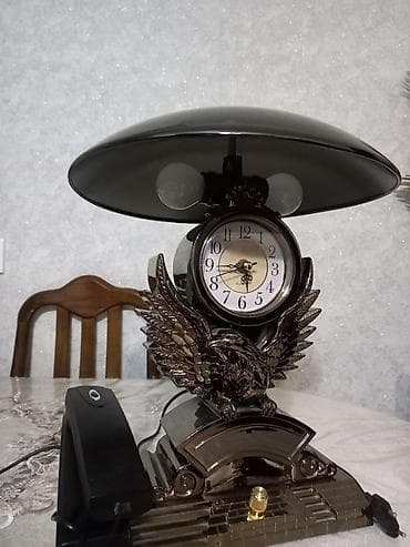 Dekorativ masa saatı və lampası - Klassik üslubda stolüstü saat