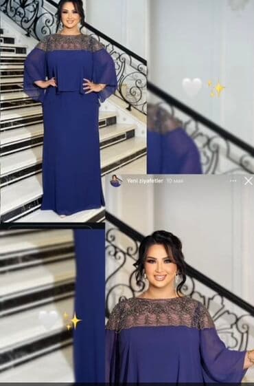 kupalnik modelleri: Ziyafət geyimi – tünd göy rəngli, uzun model Teze kimidi Unvan — 1