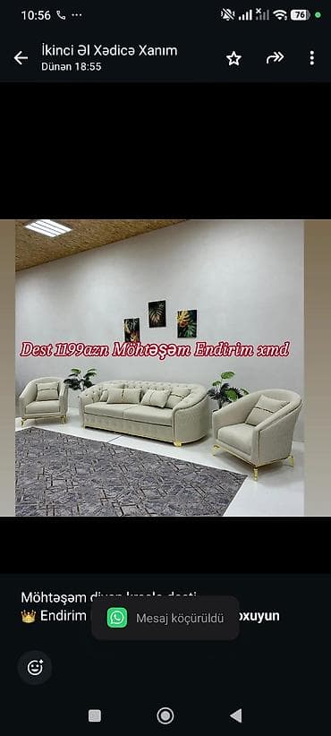 qubka: Möhtəşəm divan kreslo desti 👑 Endirim Məhdud sayda Rəng seçimi — 1