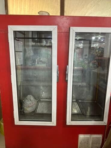 market soyuducuları: İki qapılı vitrin soyuducu - Rəng: qırmızı korpus, ağ çərçivəli şüşə — 3