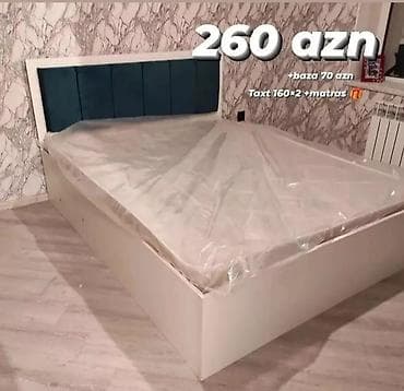 Двуспальная кровать, С подъемным механизмом, Бесплатный матрас, Без выдвижных ящиков, Азербайджан — 1