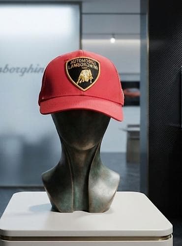 klassik kişi cinsləri: Qırmızı Lamborghini beysbol kepkası - Rəng: parlaq qırmızı - Ön — 1