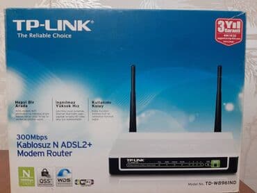 Printerlər: TP-LINK ADSL TD-W8961ND Wi-Fi sürəti:300mbit/s LAN sürəti:100mbit/s — 1