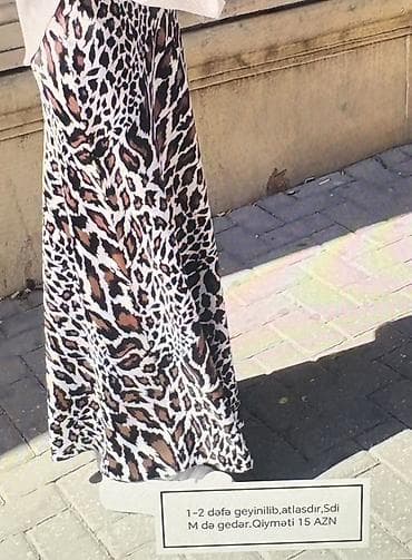 Atlas parça,leopard naxışlı uzun ətək,gündəlik və ya şıq kombinlər