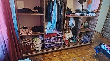 2 qapılı, Güzgülü, Qəhvəyi, Taxta, Kupe, Düz dolab