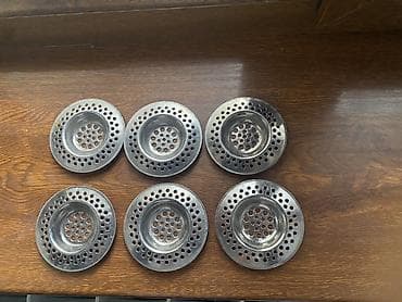 Кухонные принадлежности: Məhsul: Paslanmayan poladdan lavabo/çəllək süzgəcləri (set – 6 ədəd) — 1