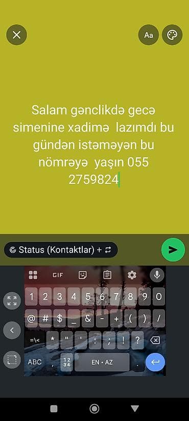 Xadimə tələb olunur, İstənilən yaş, Gecə növbəsində iş — 1