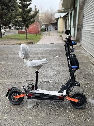 bokus elceyi: Elektrik skuter – oturacaqlı, güclü işıqlandırma və aksesuarlarla — 4
