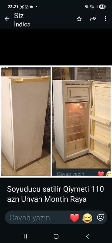 kohnə soyuducular: Soyuducu - Üst hissədə kiçik dondurucu bölmə - İşıqlı əsas kamera - 3 — 1