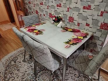 toxunma stol stul: Mətbəx üçün, İşlənmiş, Açılan, Dördbucaq masa, 4 stul — 4