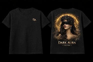 🖤kişi üçünQara rəngli qrafik T‑şört kolleksiyası – Dark Aura — 3