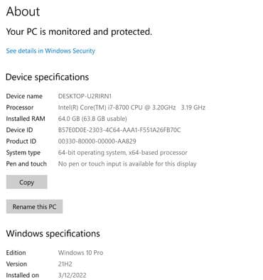 asus tuf: Intel Core i7 8700 + 64GB RAM + 250GB 970 EvoPlus + Asus TUF — 7