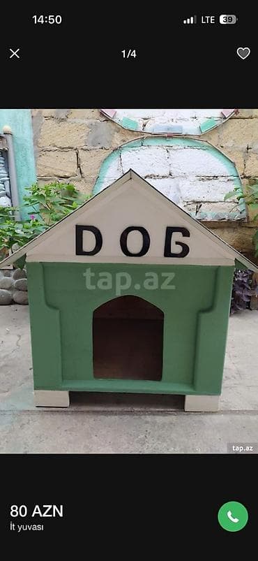 quş yuvaları: Taxta it evi - Material: möhkəm ağac konstruksiya, cüt yamaclı dam — 2