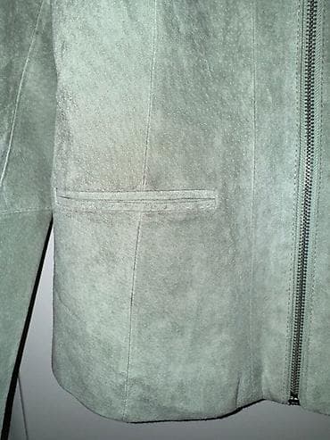 jaketlər instagram: HEMA qadın jileti – düz kəsim, açıq nanə-yaşıl rəng. - Material: süet — 3