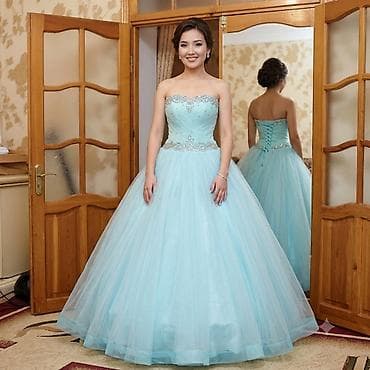 omaks gel: Zümrüd yaşıl rəngdə zərif balo/nişan geyimi - Model: strapless (çiyin — 1