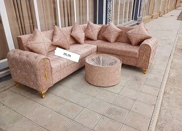 мягкая мебель: Künc divan, Qonaq otağı üçün, Parça, Bazasız, Açılmayan — 5