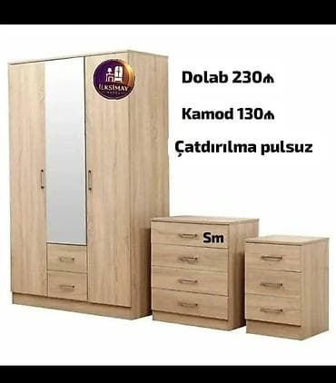 apelsin agaci: Yataq otağı mebel dəsti – açıq ağac rəngində - 3 qapılı dolab: orta — 1