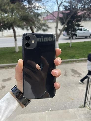 IPhone 11, 128 GB, Qara, Zəmanət, Simsiz şarj, Face ID