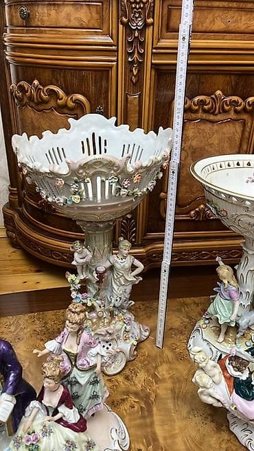 salfetka qablari: Porcelain kompozisiya – iri dekorativ şirəli meyvə/qənd qabı - — 1
