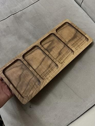 serviz destleri: Təbii ağacdan hazırlanmış serve etmək üçün dəst Her bir cesitden 12-10 — 2