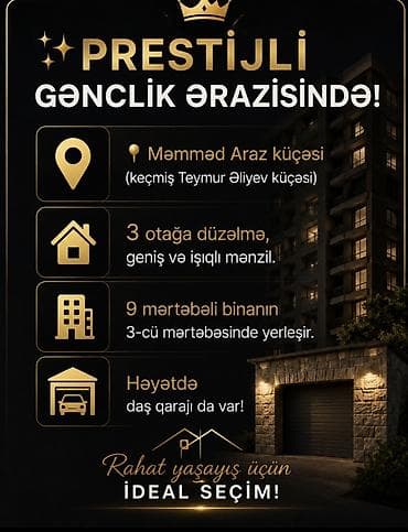 genclik: Bakı, 3 otaqlı, Köhnə tikili, m. Gənclik, 100 kv. m — 1