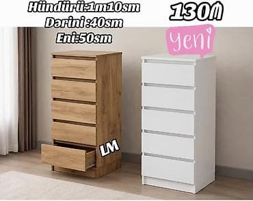 5 çekmecəli şkaf/konsol Ölçülər: - Hündürlük: 1 m 10 sm - Dərinlik — 1