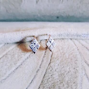 tək qaş: Sırğa, Çəhrayı qızıl, 585 Əyar, 162 g — 3