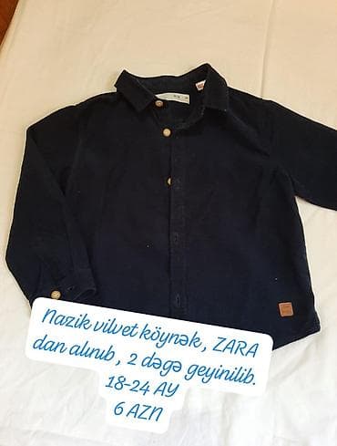 Uşaq köynəyi – ZARA - Material: nazik velvet (manjetli, uzunqol) - — 1