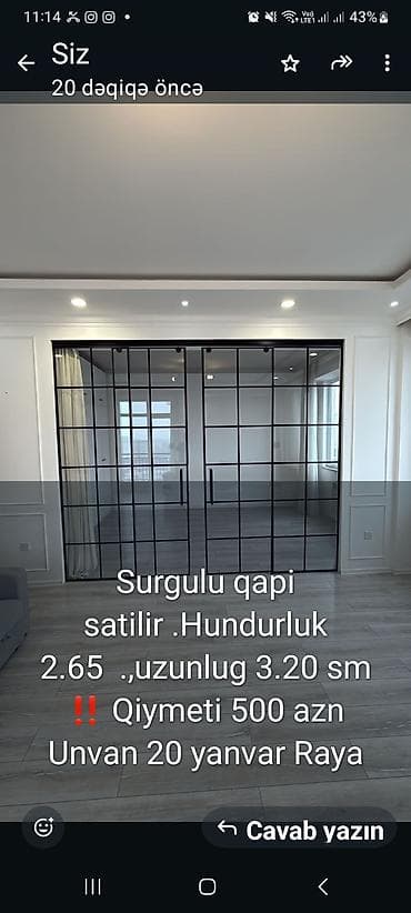 Sürgülü şüşə-partlayıcı qapı sistemi - Material: şəffaf şüşə — 1