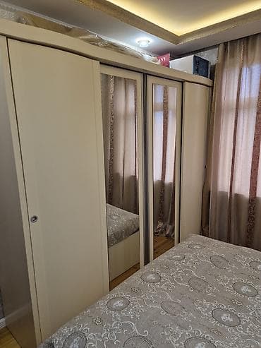 mdf metbex mebelleri: İşlənmiş, 4 qapılı, Güzgülü, Bej, Digər material, Kupe, Düz dolab — 4