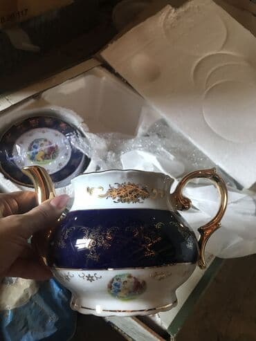 чайный сервис: Çay dəsti, rəng - Göy — 4