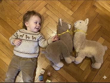 oyuncaq gitara: Məhsul: 2 ədəd lama/alka paça formalı yumşaq oyuncaq-çanta biri 5 m — 7