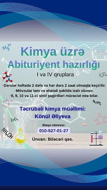 derzilik kursu: Kimya Hazırlığı (I və IV Qruplar) – BiləcəriMətn: Biləcəri — 1