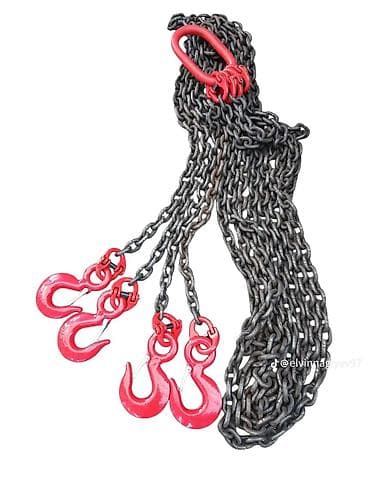 Zəncirli qaldırıcı sling – 4 qol (4-leg) komplekt. Ölçülərə görə