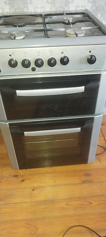 sobalar: Qaz-elektrik kombinə plitə və ikiqat soba - Üst panel: 4 qaz ocağı + — 2