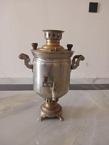 samovar almaq: Smavar 5 lt.qedimi temiz latun materialda.hec bir problemi yoxdu — 1