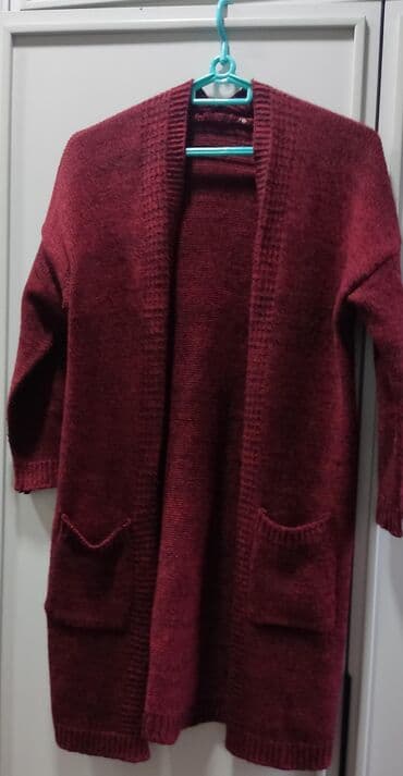 yun qadın koftaları: Qadın kardiqanı – bordo rəng - Model: açıq, düyməsiz kardiqan - Rəng — 5
