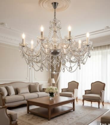 çılçıraq: Çılçıraq, 10 və daha çox lampa, Xrustal — 1