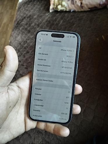 iphone adaptırı: IPhone 15 Pro, 256 GB, Natural Titanium, Zəmanət, Simsiz şarj, Face ID — 2