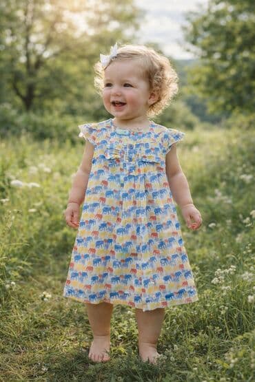 uşaq üçün toxunma sarafanlar: 6 aydan -1 yaşına kimi uşağa gedir, materiali nazik pambiqdi.19.50m — 1