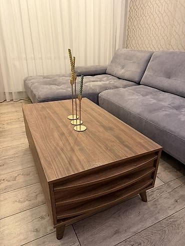 mdf mebel: Mebel: Taxta çay/qəhvə masası - Material: Təbii ağac teksturasını əks — 3