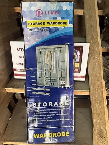 hamam asılqan: LI MEI Storage Wardrobe – Model 68150 - Parça qapaqlı, metal borulu — 3