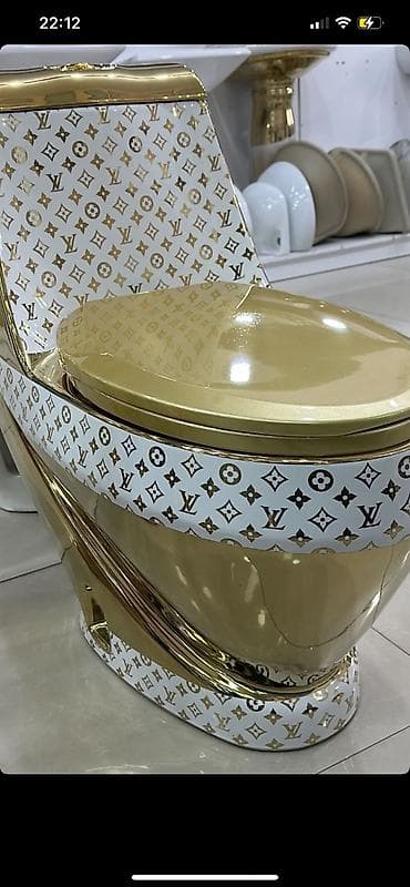 Qızılı rəngli sanitar qovşaqlar – klozet dəstləri - Material: parlaq — 1