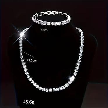 bil: Zircon daşlı tennis dəsti – boyunbağı və bilərzik+ barxat qutu -qiymət — 3