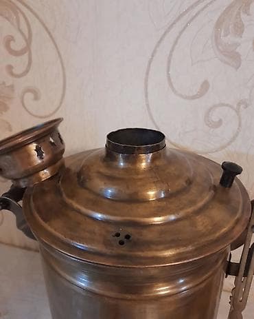 su ceni ikinci el: Misin (pirinç) samovar dəsti - Material: bürünc/pirinç tonlu metal — 5