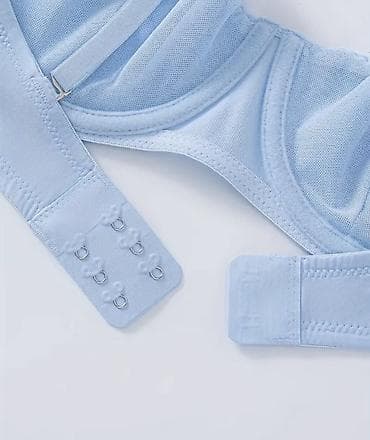 Qadın üçün balqabaq kəsimli, balenli bra - Rənglər: açıq mavi və qara