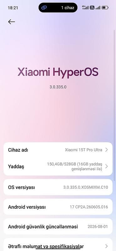 tp link 8151n: Xiaomi 15 Pro, rəng - Qara, 
 İki sim kartlı — 7
